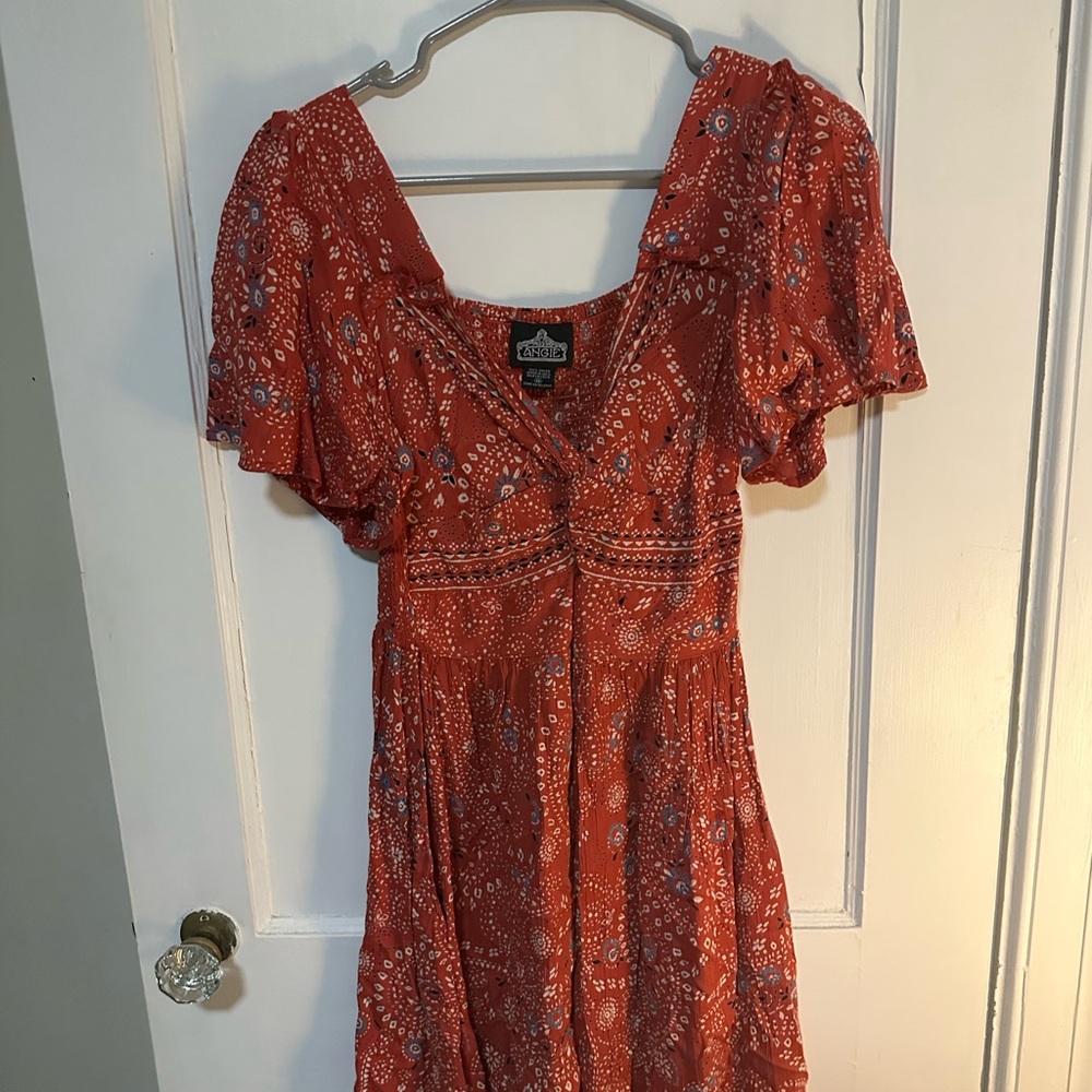 Angie Red and White Patterned Top